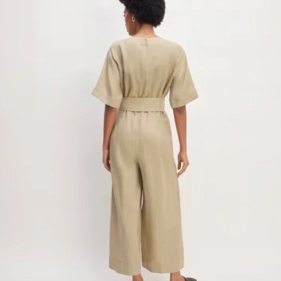 *EVERLANE Wrap Front Linen Jumpsuit Size 6 - Picture 2 of 15
